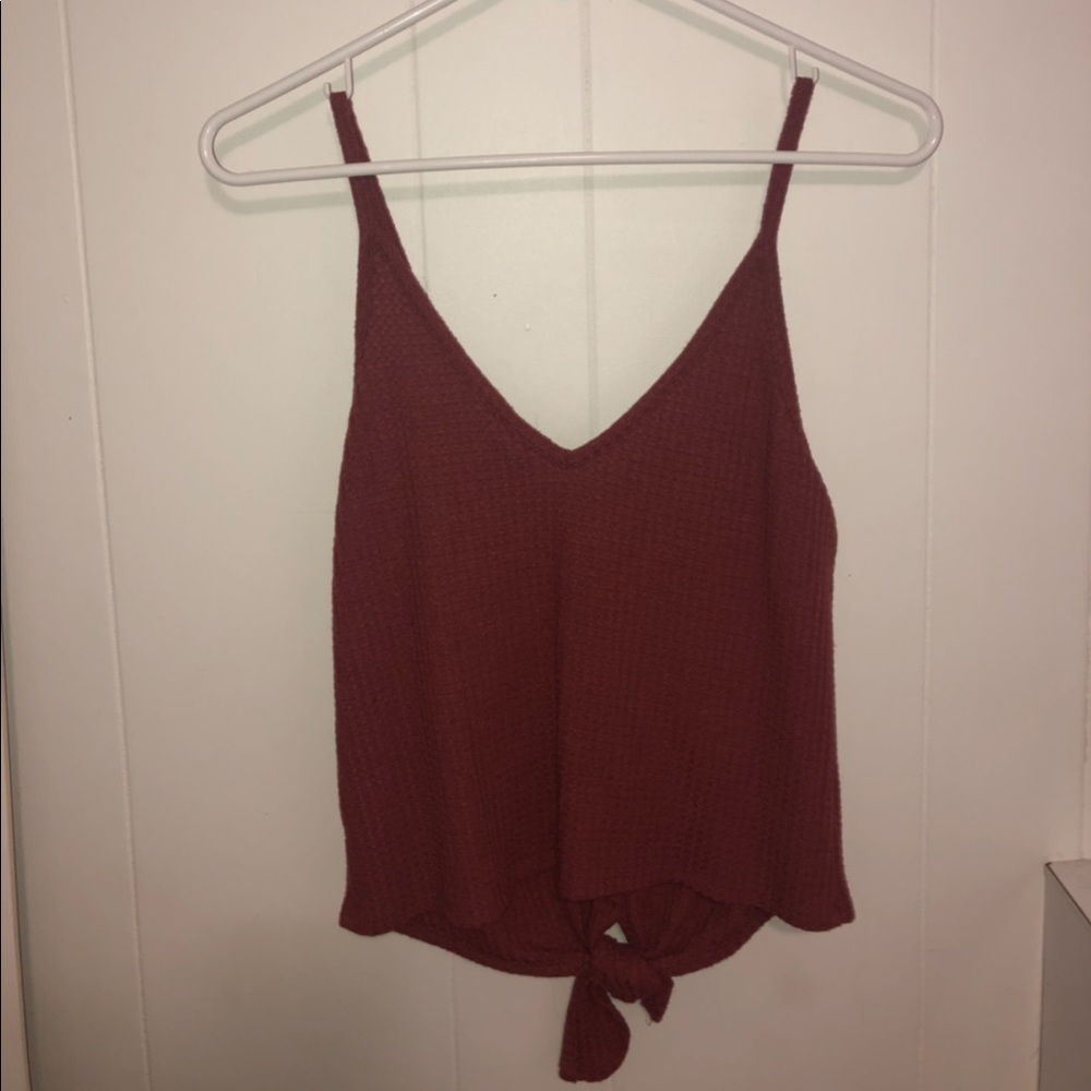 Small Button Tie Front Tank Top